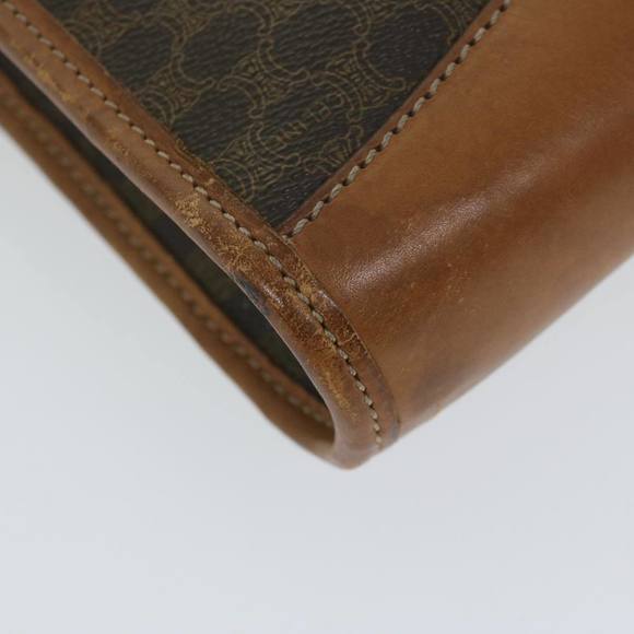 CELINE Macadam Canvas Clutch Bag PVC Leather Brown Auth 63592 - Picture 16 of 16